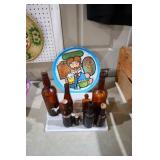 METAL ADV TRAY W/ BEER/WHISKEY BOTTLES