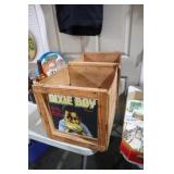 ANTIQUE DIXIE BOY WOOD CRATE LABELS ON BOTH ENDS