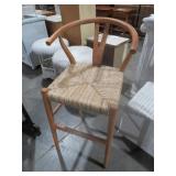 WOVEN SEAT BARREL BACK BARSTOOL