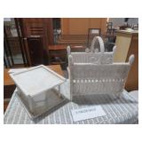WICKER MAGAZINE RACK & DESK ORGANIZER