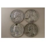 (2) 1964 P, (2) 1964 D WASH. QUARTERS 90%