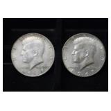 (2) 1967 40% KENNEDY HALF DOLLARS