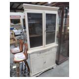 VTG PAINTED 4DR /1 DWR CORNER CABINET