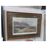 FRAMED ARTIST SIGNED GOLFERS PRINT