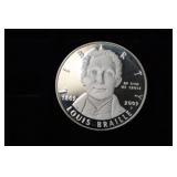 2009 P BRAILLE DOLLAR 90% SILVER GEM PROOF