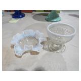 FENTON OPLESCENT BON BON &  SHERBET DISH