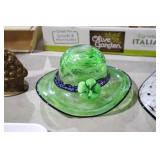 8" MURANO GREEN GLASS HAT