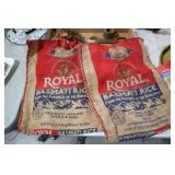 2 ROYAL RICE BURLAP ZIPPER BAGS