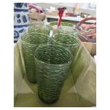 ANCHOR HOCKING SORENO AVOCADO GREEN TUMBLERS