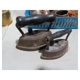 (2) CHILDS VINTAGE SAD IRONS