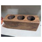 WOOD THREE HOLE CANDY MOLD