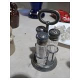VINTAGE SET OF SHAKERS WITH HOLDER