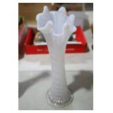 FENTON OPALESCENT SWUNG VASE 11"