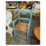 ANTIQUE WOVEN SEAT KNOBBY CHILDS HIGH CHAIR