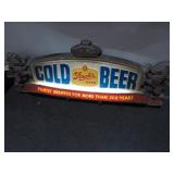 VTG LIGHTED STROHS COLD BEER SIGN - WORKS
