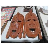 PAIR WOOD CARVED  TRIBAL MASKS