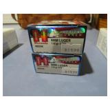 (2) BOXES OF 25 COUNT HORNADY 9MM LUGER AMMO