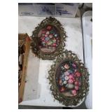 13" VINTAGE BRASS FLORAL FRAMES