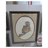 FRAMED GUY COHELEACH TIGER & CUBS PRINT