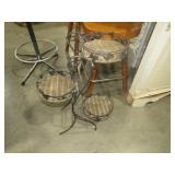 3 TIERED METAL & WICKER PLANTSTAND