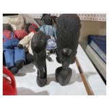 PAIR CARVED TRIBAL STATUES