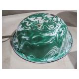 VINTAGE GREEN SWIRL GRANITEWARE BOWL