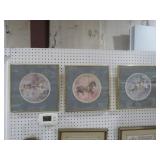 (3) FRAMED CAROUSEL HORSES - ARTIST SIGNED