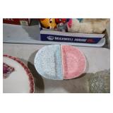 PINK/BLUE SPECKLED GLAZE MID CENTURY SNACK DISHES