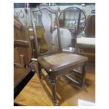 ANTIQUE WOVEN SEAT ROCKER