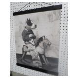 HANGING CANVAS DOG ON ROCKING HORSE ROY ROGER/TRIG