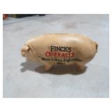 CAST IRON FINCKS OVERALL PIG COIN BANK