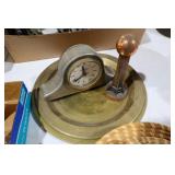 BRASS TRAY,  SUNSPHERE, MANTLE CLOCK