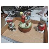 COLLECTION OF CERAMIC FIGURINES & MUSIC BOX