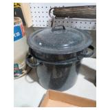 GRANITEWARE POT WITH LID