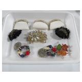 COLL. VTG SCARF CLIPS, BROOCHES & MISC