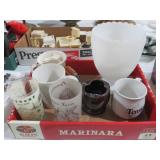 COLL. ADV. GLASSES , MILKGLASS VASE & MISC