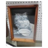 SHADOW BOX FRAMED CAT PAINTING