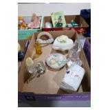 PORCELAIN TRINKET BOXES, PERFUME BOTTLES, MISC