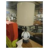MID CENTURY TBL LAMP W/ GLASS GLOBE
