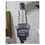 METAL 24 HR SERVICE GARAGE SPARK PLUG THERMOMETER