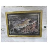 GOLD FRAME LEOPARD PRINT - ARTIST SIGNED