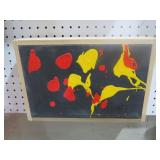 FRAMED J HOYLAND SPLATTER PAINT ON CANVAS