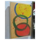 FRAMED ORGANIC ABSRACT COMPOSITION ON CANVAS