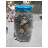 VINTAGE JAR OF OLD BUTTONS