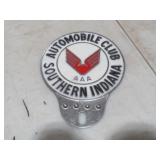 METAL AUTOMOBILE CLUB SOUTHERN INDIANA LICENSE TOP