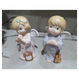 PAIR OF PRECIOUS MOMENTS STYLE FIGURES