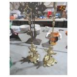 ANTIQUE BRASS "LUCERNA" WHALE OIL LAMPS