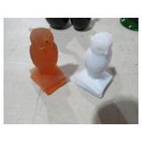 (2) VTG DEGENHART GLASS OWLS