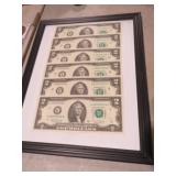 FRAMED $2 BILLS