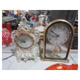 (2) VTG CERAMIC & PLASTIC TBL CLOCKS